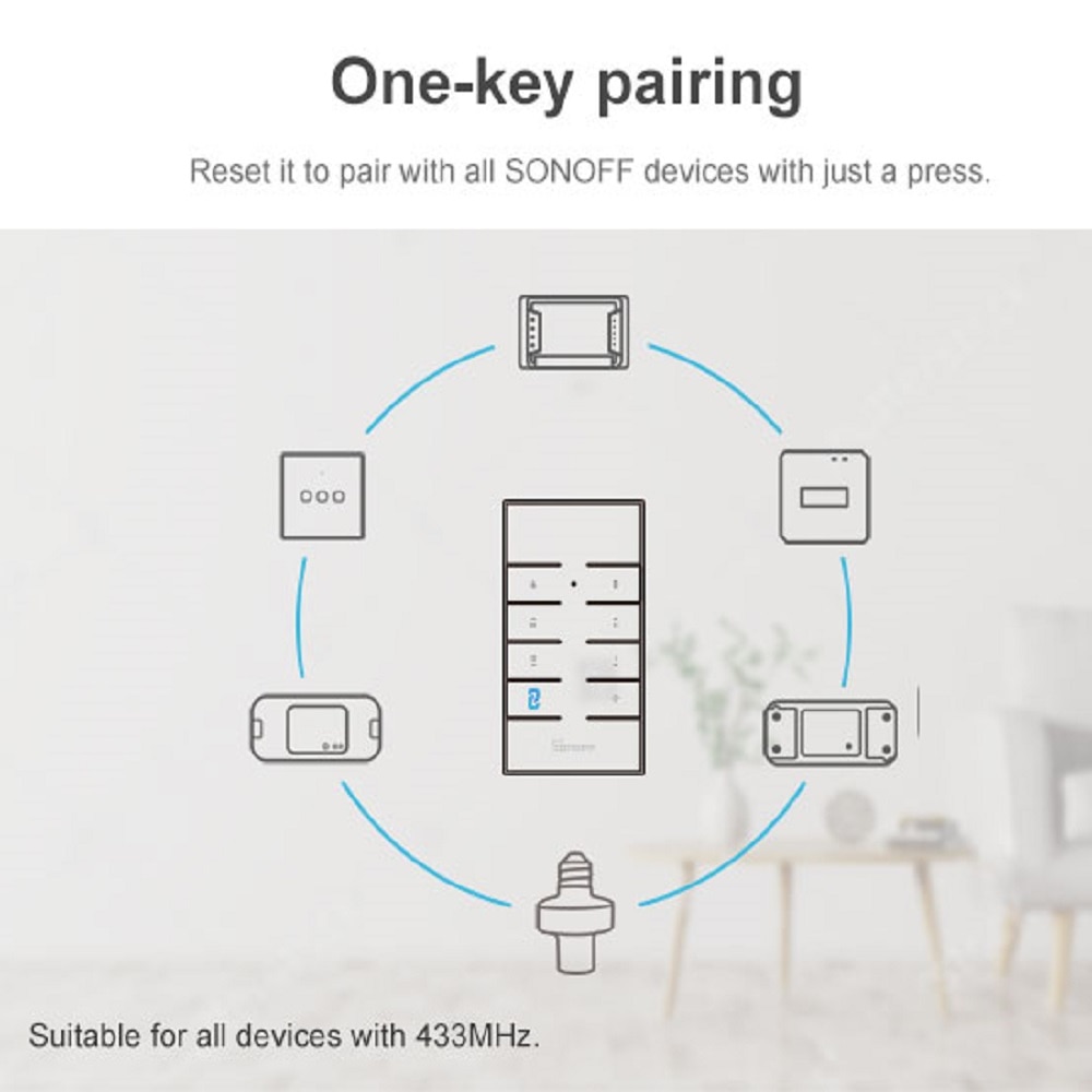SONOFF RM433 8CH 8 Keys RF Remote Controller 433mhz Fix Work for SONOFF RF/Bridge/4ch pro r2/T1/TX/Ifan03/RFR3 Smart wifi Switch