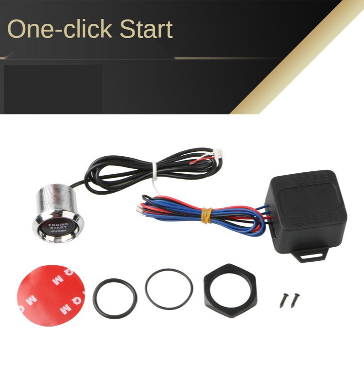 12V Red or Blue LED one-button Start Button Car Keyless Engine Start Push Button Switch Ignition Starter Kit