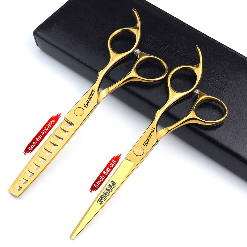 Cortapelos profesionales y auténticos, juego de corte de dientes planos, peluquería exclusiva con tijeras y cortapelos: Gris oscuro