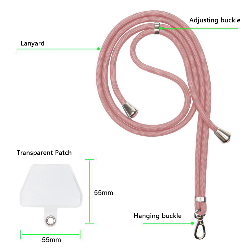 Phone Lanyard Anti Lost Lanyard Strap Universal Adjustable Detachable Colorful Neck Cord Phone Safety Tether Keychain Chain Rope: Pink