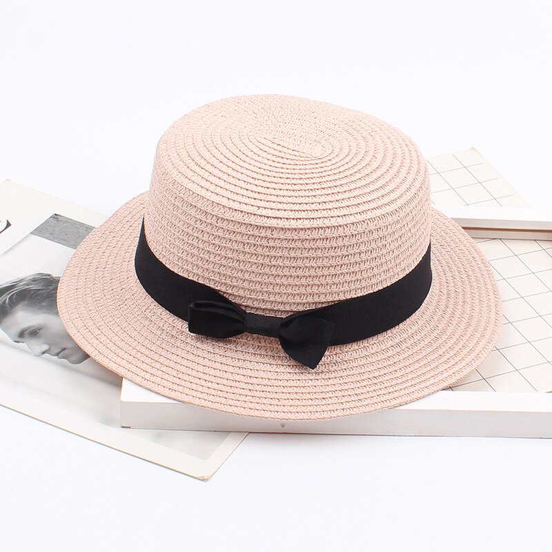 Chapeau de paille coréen Vintage pour femmes, rétro, nœud papillon, , protection solaire, chapeau de plage: 3