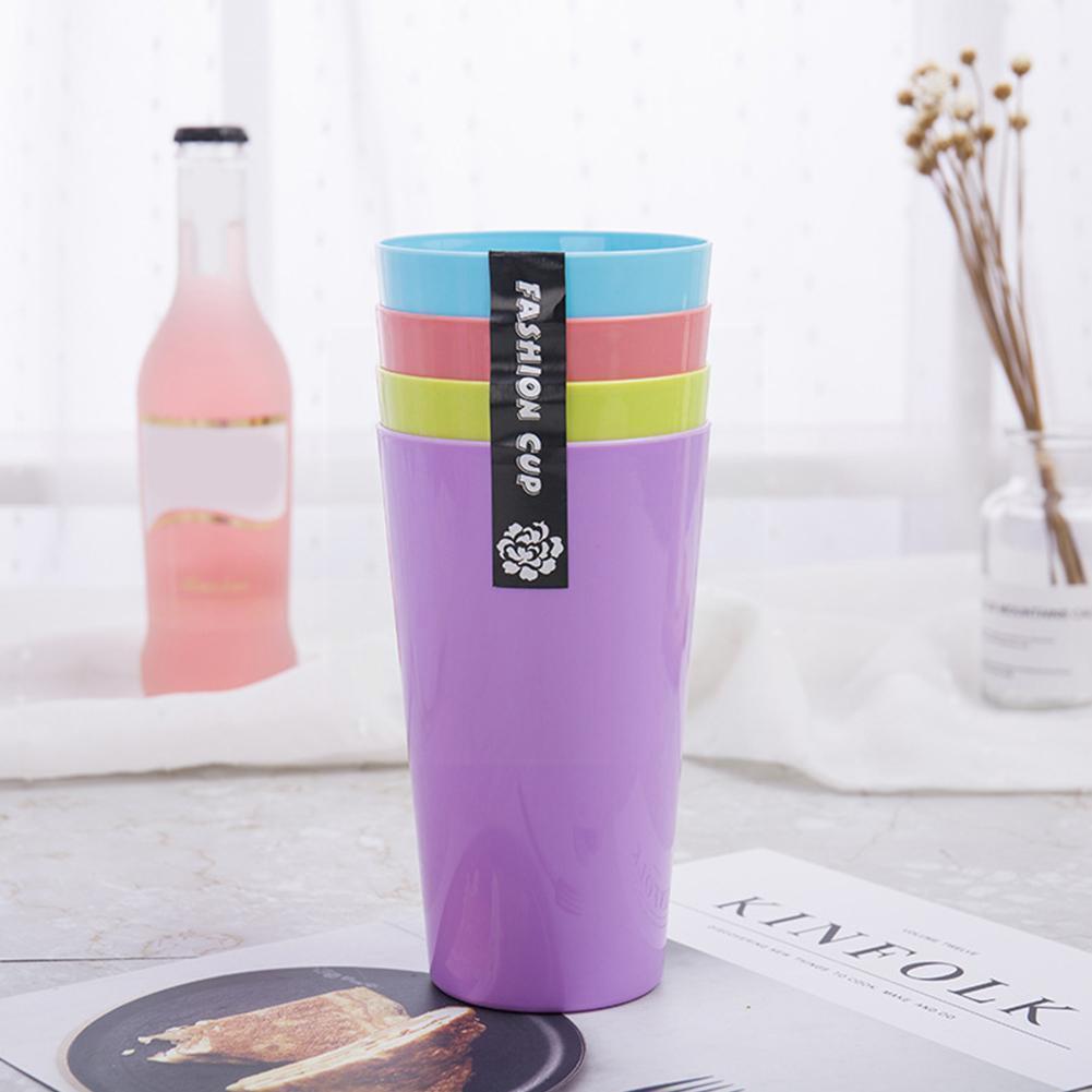 Home Plastic Water Cup Juice Tea Cup Portable Brief Thickened Candy Drinkware Party Toothbrush Brushing Color Washing Cup I8s2
