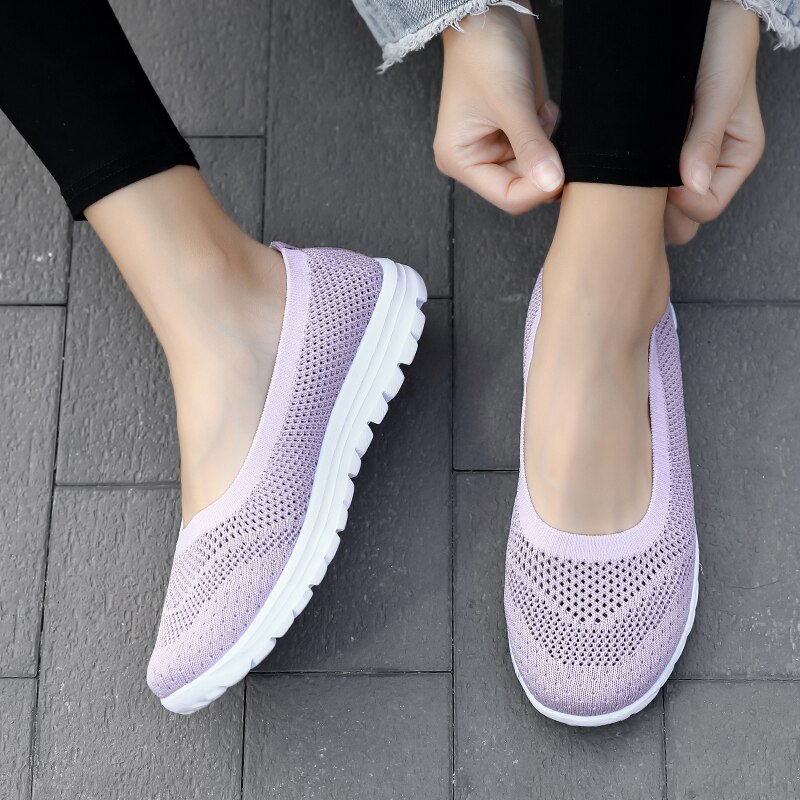 LEMAI Flats Women Shoes Summer Breathable Mesh Casual Shoes Woman Slip-on creepers moccasins Ladies Loafers Shoes