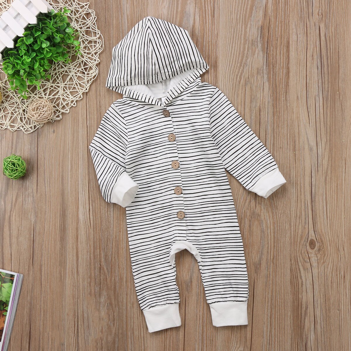 Infant Baby Boys Girls Striped Clothing Newborn Kids Romper Jumpsuit Autumn Clothes Outfits