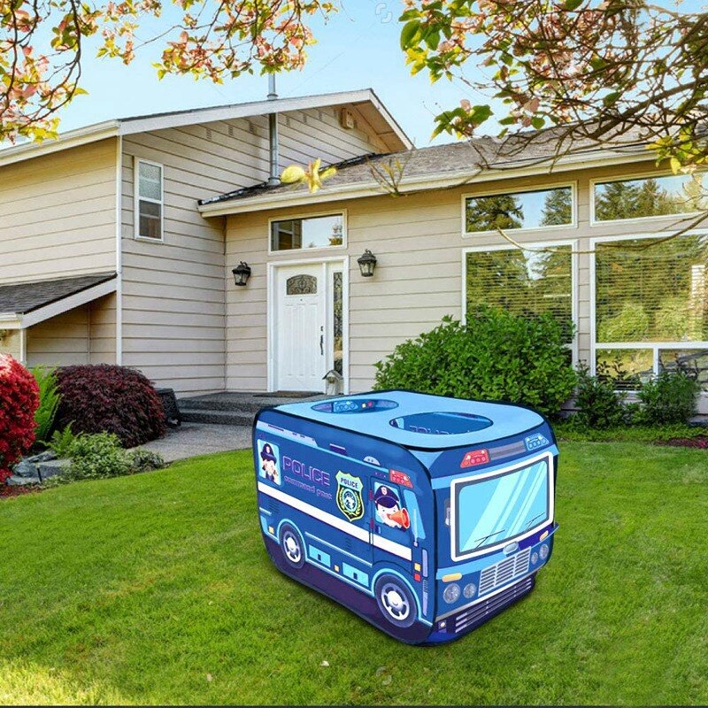 Spielzelt in form eines polizeiautos – faltbares spielzelt für drinnen und draußen, geeignet für kinder, kleinkinder, jungen und mädchen