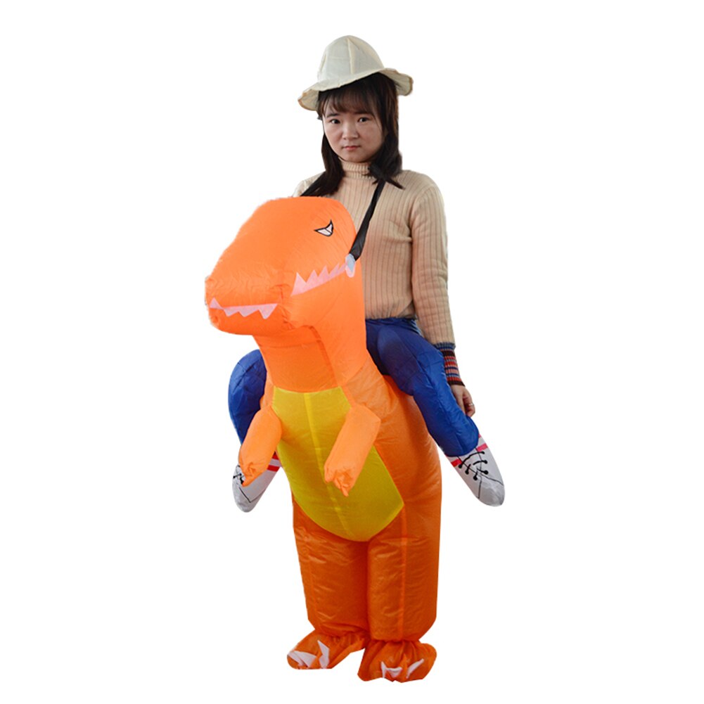 Waterdichte Dinosaurus Opblaasbare Kerstman Kangoeroe Handstand Clown Kostuums Party Pak Volwassenen Cosplay Jurk Rekwisieten Decor: Dinosaur Orange