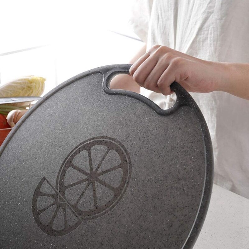 Cutting Board Plastic Kitchen Cutting Board Round Baking Board Fruit Vegetable Cutting Board with Handles