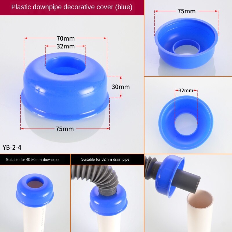 Schlecht waschbecken waschbecken rohr Deodorant Abdichtung Ring dekorative abdeckung 40/50/75 silikon stecker Anti-rückkehr wasser und insekten: Blau 32mm Löcher