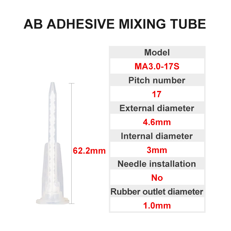 50 stks Epoxy Statische Mixer Lijmen Doseren Mengmondstuk Hars AB Lijmen Mengbuis voor Twee Componenten Vloeistof Mengmachine: Beige