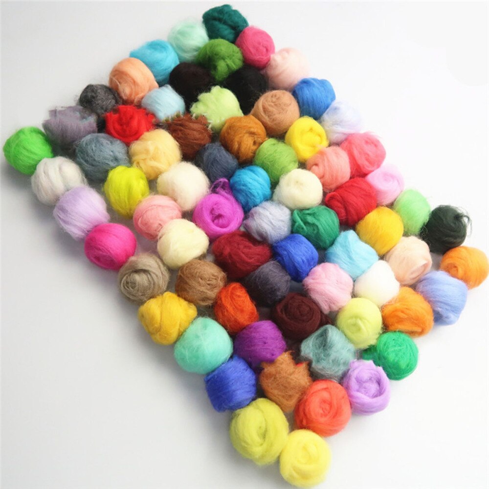 40 Colors 5g Soft DIY Craft Materials Wool Fibre Wool Roving for Trimming DIY Needle Felting Hand Spinning: Default Title