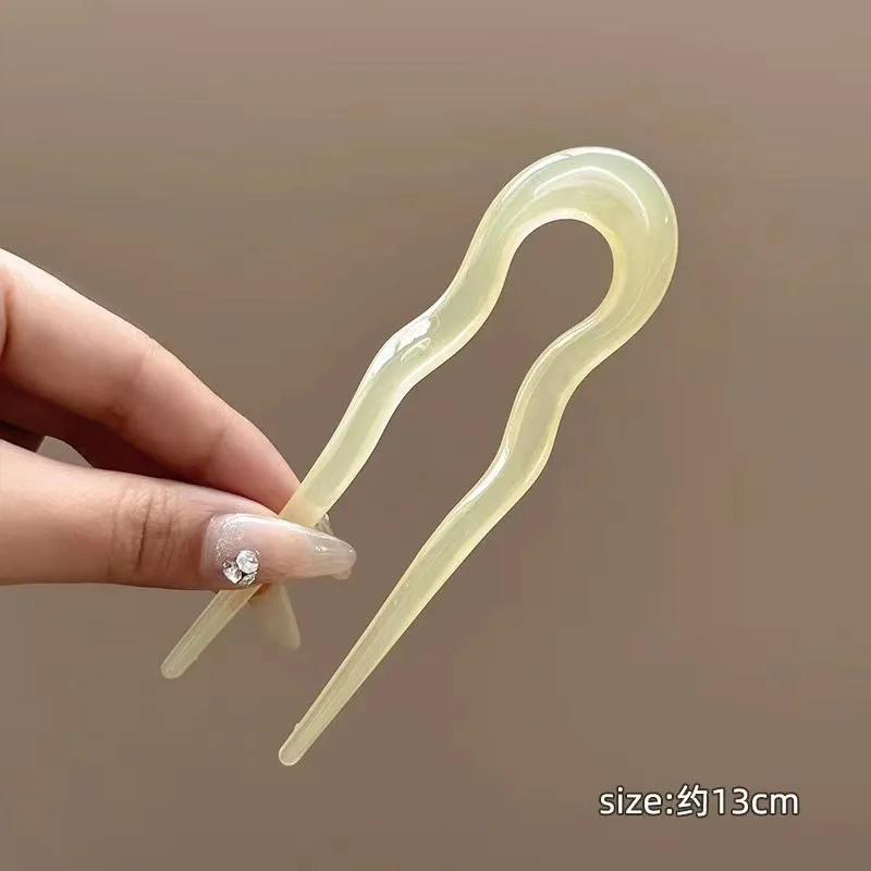 Épingle à cheveux en forme de U pour femme, fouet de luxe, style prairie, style chinois, épingle à cheveux enroulée, simple, 03, partenaires, vêtements de sauna: MULTI