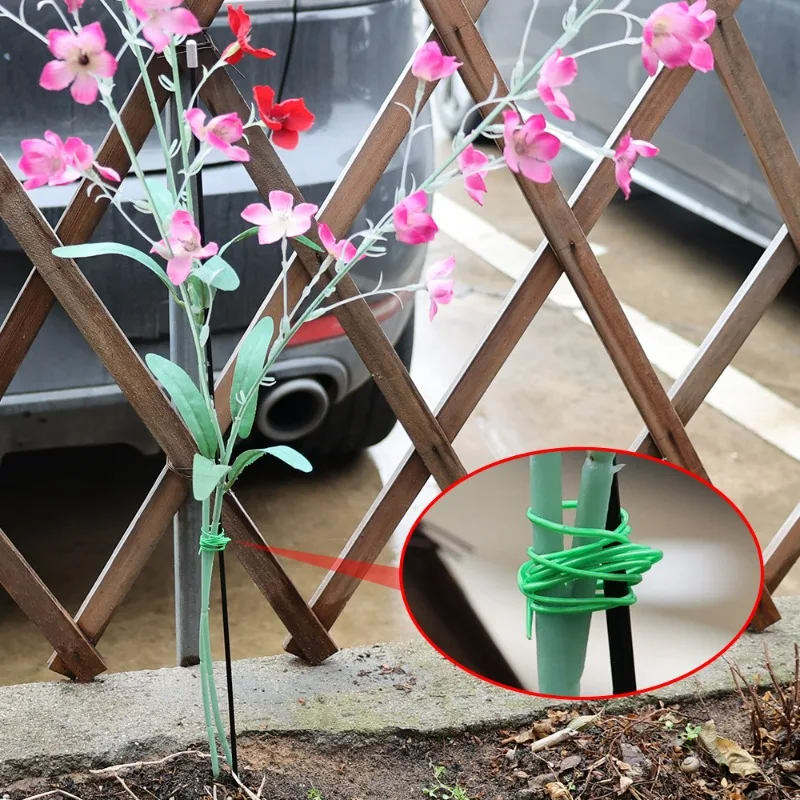 Cable de flejado de jardín de 20/50/100M, paquete de planta de encuadernación Flexible, soporte de escalada de flores, aros de enredaderas, herramienta de atado fijo