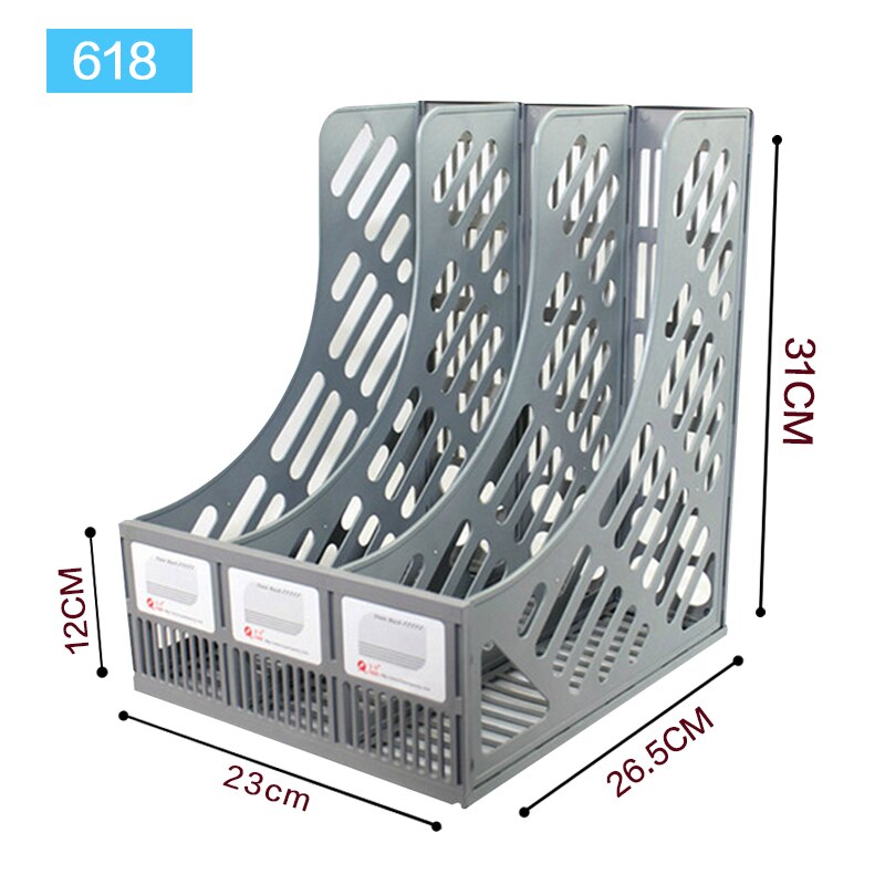 Three-tier File Tray Desktop Storage Manager Mesh Breathable File Shelf Desktop Shelf Bookshelf Office Desktop Storage Supplies: Gray