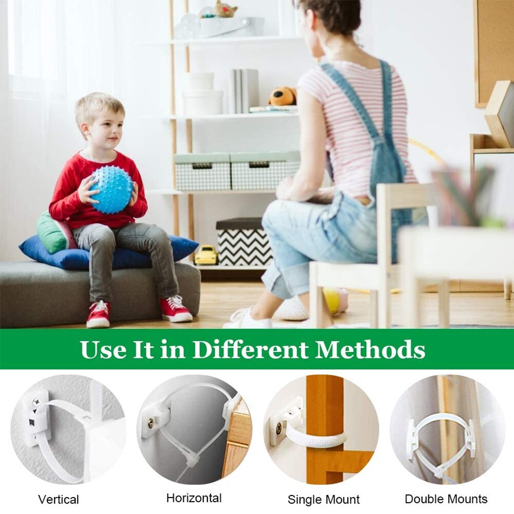 Furniture Anchors Kit Safety Anti Tip Furniture Straps Set Adjustable Secure Cabinet Wall Straps Earthquake Resistant
