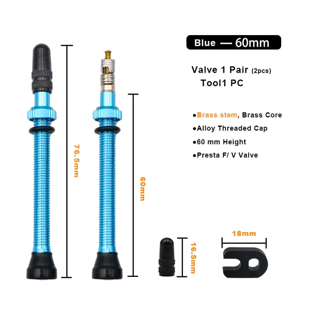 2 Stuks 40/60 Mm Fiets Vacuüm Luchtventiel Duurzaam Legering Stuurpen Messing Kern F/V Presta Mtb Tubeless Band Nozzle Cap Fietsen Onderdelen: Paars