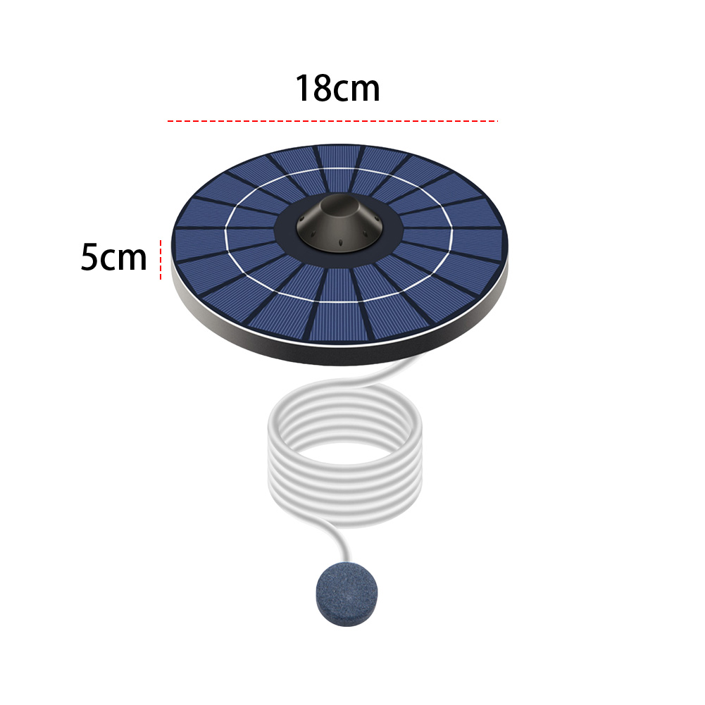 2.5W 6V Solar Powered Floating Fountain Pumps with Air Hose and Bubble Stone Bubble Oxygenator Powerful Solar Panel for Garden