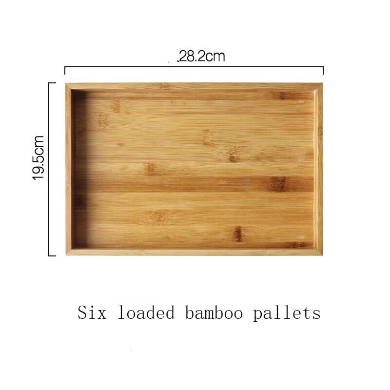 Ceramic Dessert Nut Snacks Plate Bamboo Wood Tray Multi Grid Dessert Plates Multifunction Foods Classify Snack Dishes: wood color B