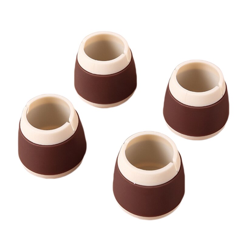4 st / set silikon halkskydd bord stol ben mössor fyrkantig / rund form möbler golv fötter täcka skyddskuddar: Rundkaffe