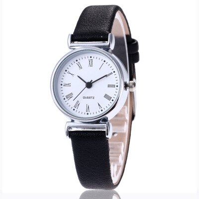 Exquisite Small Women Dress Watches Retro Leather Female Clock Top Brand Women's Mini Bracelet Wristwatches Clock: black white