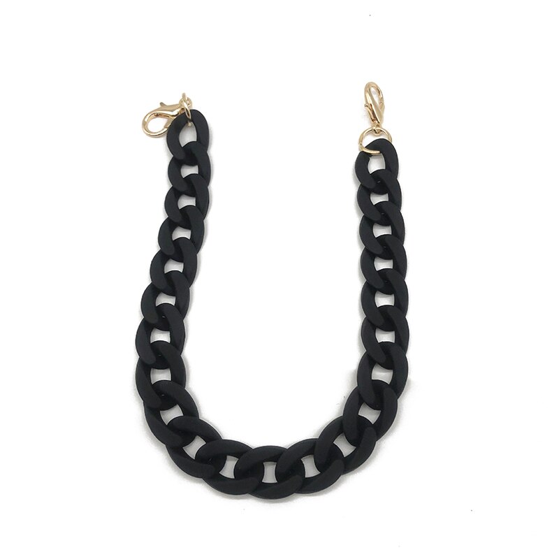 1 PC 60cm Detachable Handle Replacement Bags Strap Chain Acrylic Shoulder Strap Chain Resin Handbag Strap Women Bag Accessories: Black