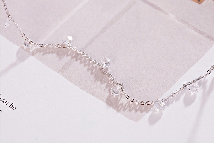 925 argent sterling zircon gland colliers et pendentifs pour les femmes long déclaration collier sterling-argent-bijoux