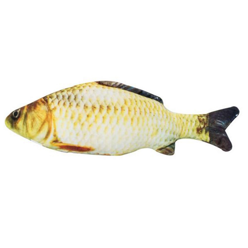 30cm Funny Pet Electric Toys USB Rechargeable 3D Simulation Fish Moving Tail Cat Playing Toy Vibration Fish Chewing Cat Toys: Yellow Goldfish