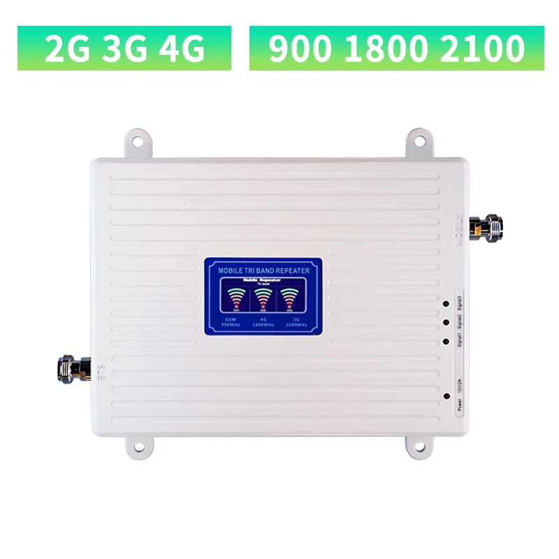 Gsm Repeater 2G 3G 4G Lte Cellulaire Tri Band Mobiele Signaal Versterker 4G Versterker Gsm Dcs wcdma 900 1800 2100 Geen Antenne