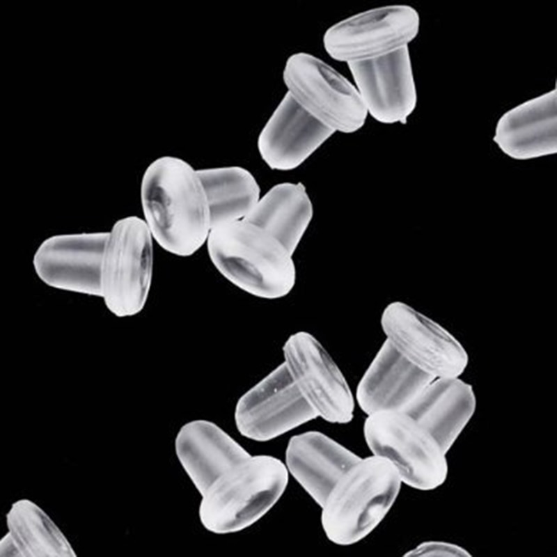 50 unids/bolsa de caucho de silicona pendiente cierre estilos oído pendientes de nuez accesorios de la joyería de conectar pendiente Earstud conclusiones