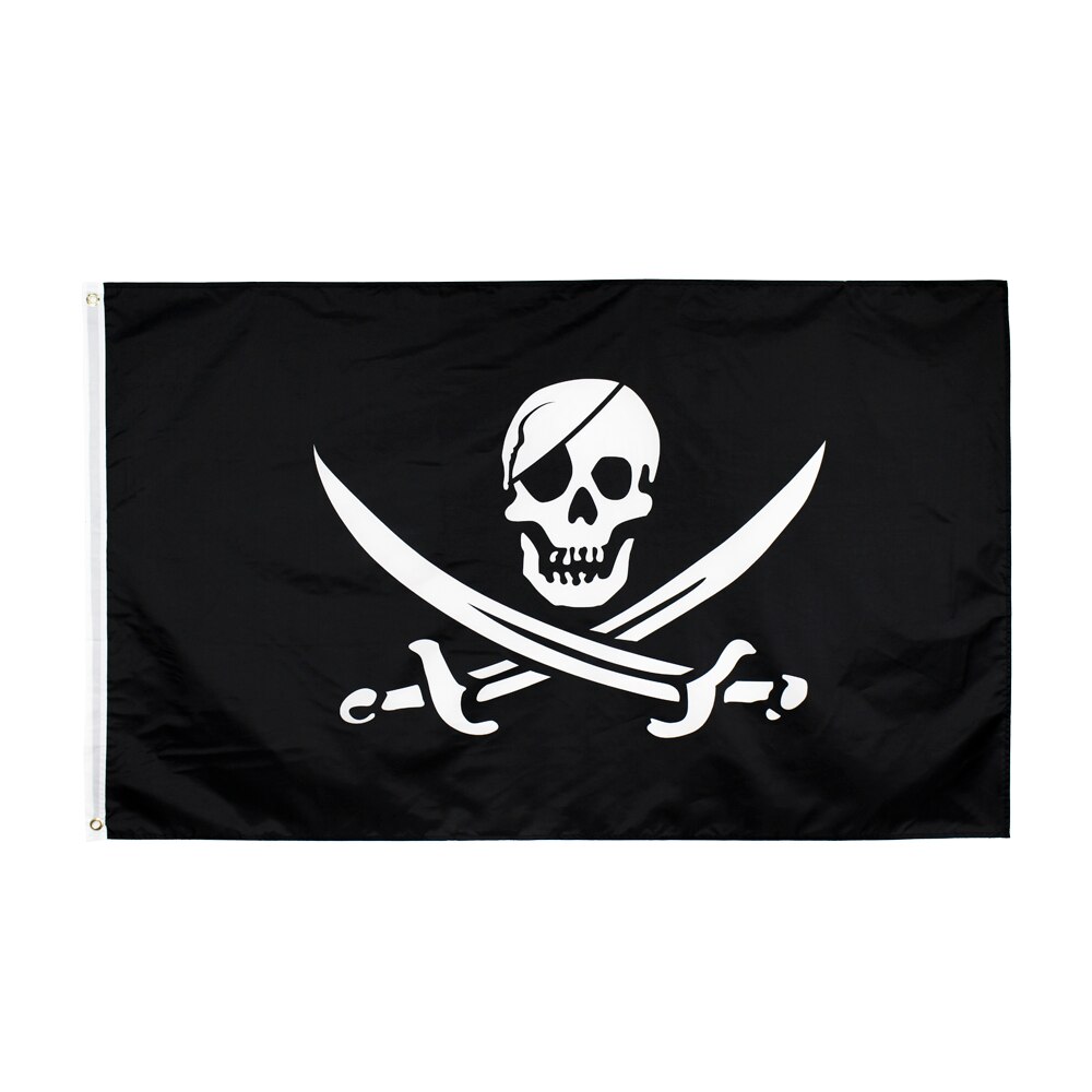 90x150cm Black Beard Blackbeard Edward Teach Pirate Flag Grandado 7649