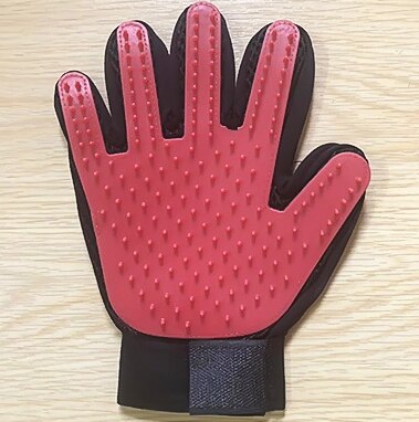 5 farben Handschuh Für Katzen Hunde Pflege Kämme Pet Haar Entferner Haarbürste Für Kleine Medium Große Tiere Liefert Pet Accessoies: Left Hand / Rot