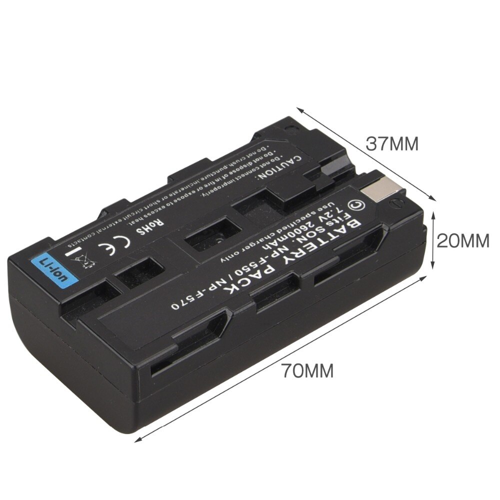 2x 2600mAh NP-F550 NP-F570 Rechargeable Camera Batteries + Charger for Sony NP-F550 NP-F570 Digital Video Cameras