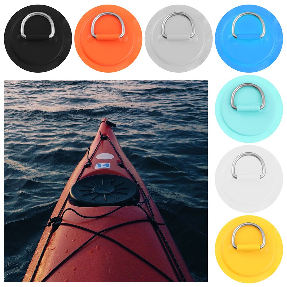1PC 8cm/11cm Stainless Steel D Ring Pad/Patch With Glue for PVC Inflatable Boat Raft Dinghy Canoe Kayak Surfboard SUP Tie Down