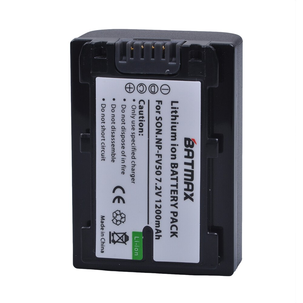 Batmax NP-FV50 NP FV50 batería + cargador USB con LCD para SONY HDR CX390 290E PJ510 820E 790E 660E XR260 CX700E PJ50E 30E SR68