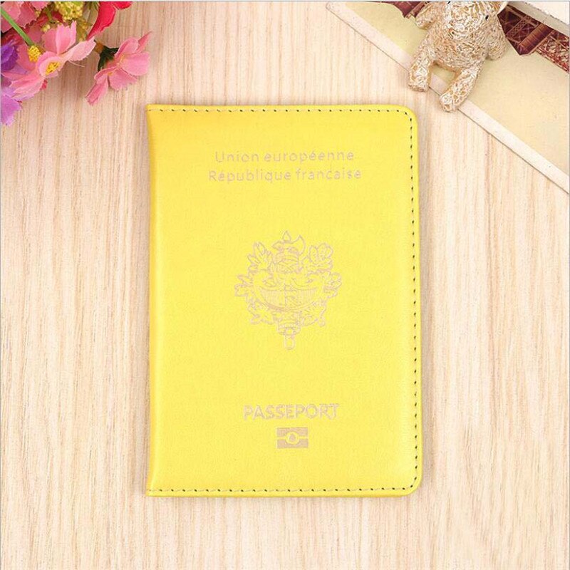 Étui de Passeport français, couverture de Passeport, édition originale, étui de voyage, porte-cartes: Yellow