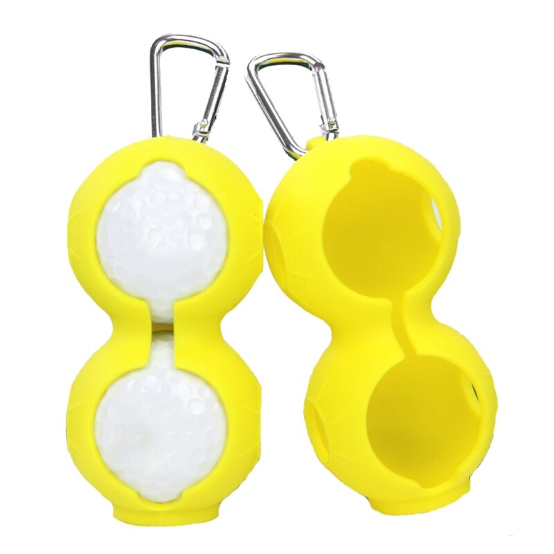 Silicone Golf Ball Cover Wear Resistant Protective with Keychain Golf Accessories Supplies Lightweight Golf Ball Sleeve: yellow
