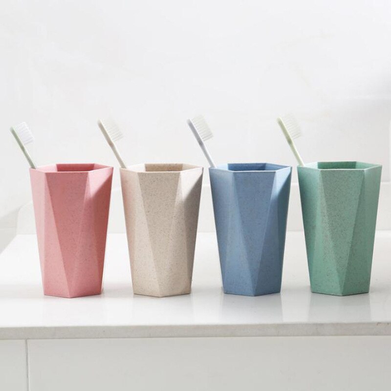 1pc vehnän olkipesukuppia harjauskuppi suu kotitalous pari hammasharja pesukuppi muki kylpyhuonetarvikkeet setti matkatarvikkeet