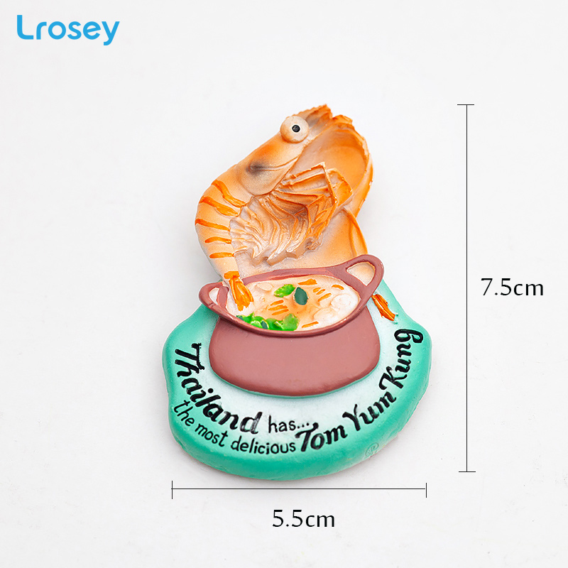 3D koelkastmagneet souvenir home decor Griekenland York Thailand Hars koelkast Magnetische sticker keuken decoratie accessoires: Thai Tom Yum Goong