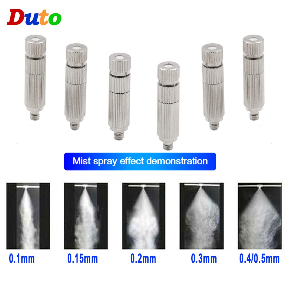 Buse de brumisation haute pression, filetage 10-24UNC, avec filtre, Anti-goutte, irrigation de jardin, raccords d'humidification