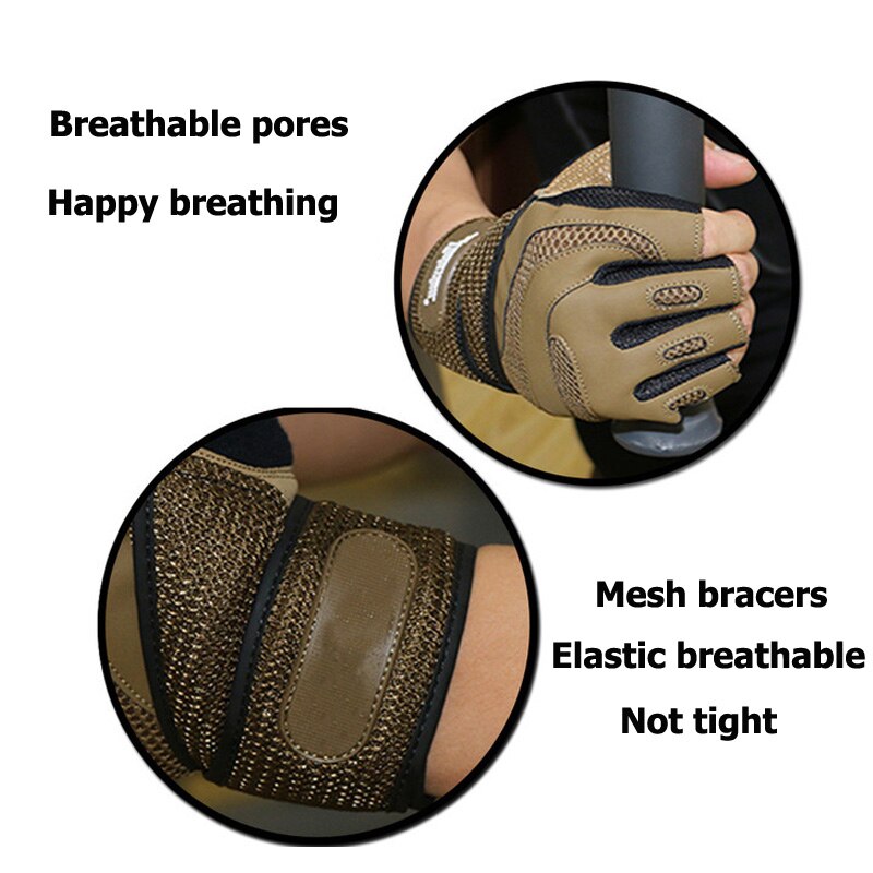 Fitness Gloves Men Women Half Finger Breathable Dumbbell Training Horizontal Bar Gym Palm Protection Enhance Grip