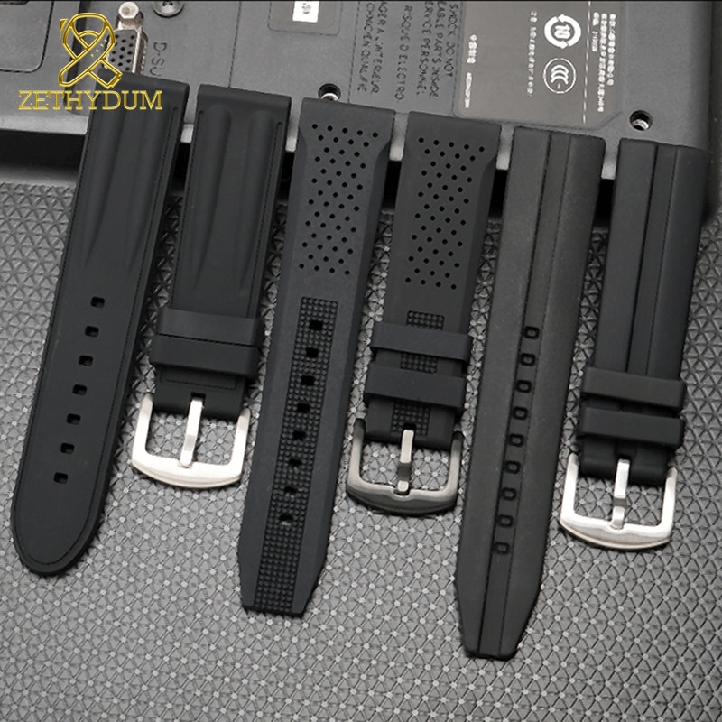 Silicone Rubber watch strap 22mm 24mm 26mm bracelet wristwatches band watchband waterproof breathable wristband