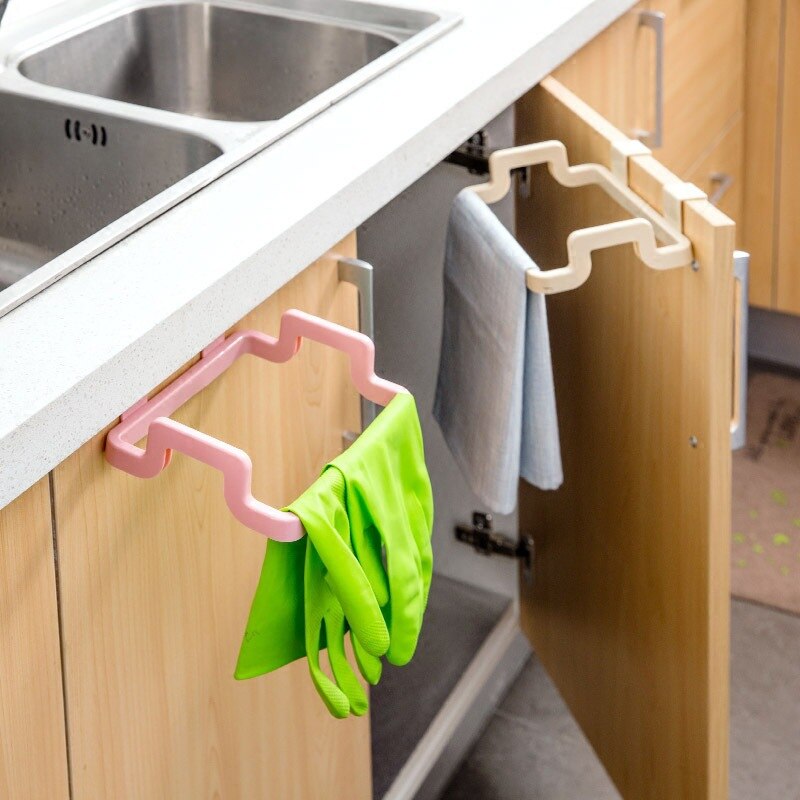 Kitchen Organizer Shelf Wall-Mounted Kitchen Door Rear Wall Cabinet Garbage Bag Support Frame Kitchen Garbage Bag Storage Rack