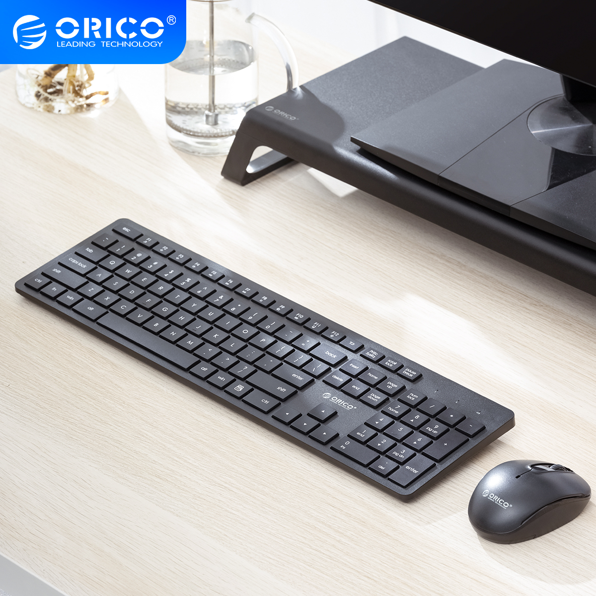 ORICO Wireless Wired Keyboard and Mouse Protable Mini Slim Keyboard Mouse Combo Set for Computer Laptop PC Notebook Windows