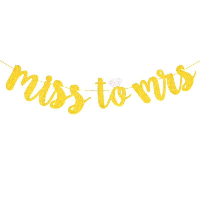 2M Sequin Champagne Gold Bridal Shower Banner MISS TO MRS CHEERS BITCHES Bride To Be Paper Chains for Wedding Party bachelor: 2
