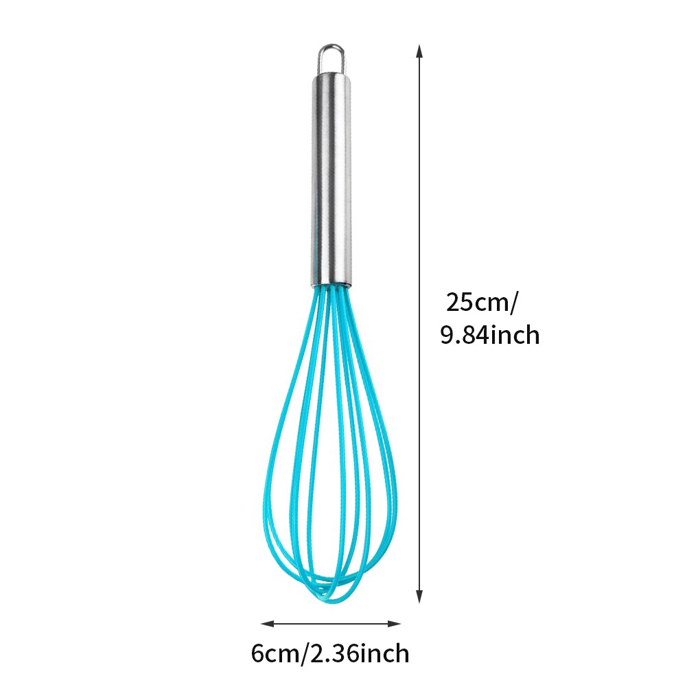 2pcs Cooking Utensils Baking Silicone Whisk Durable Heat Resistant For Kitchen