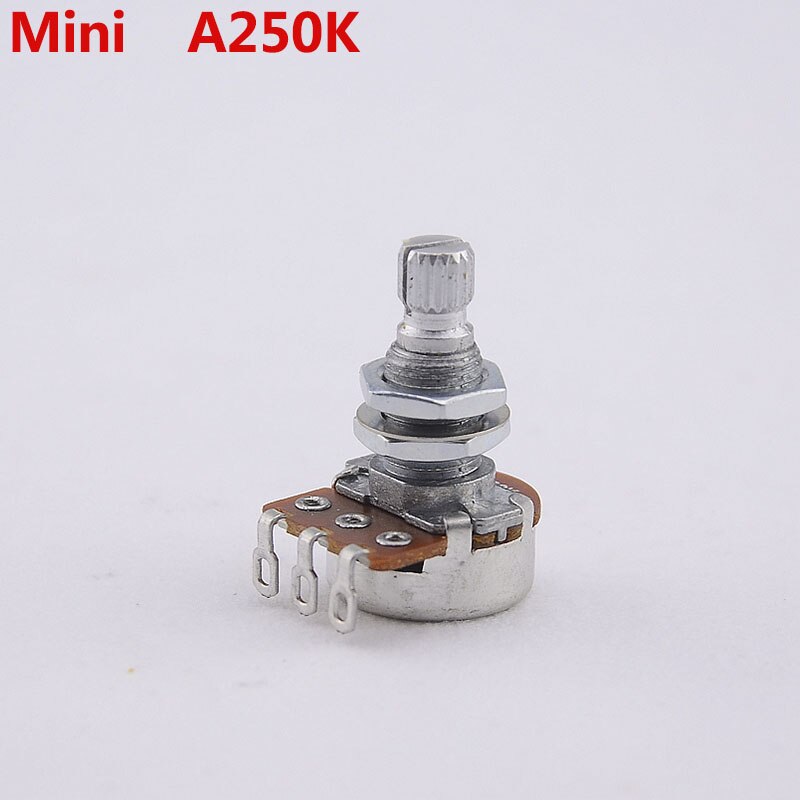 【Made in Korea】 Alpha Potentiometer(POT) For Electric Guitar/Bass A250K/B250K/A500K/B500K: Mini A250K 1 Piece