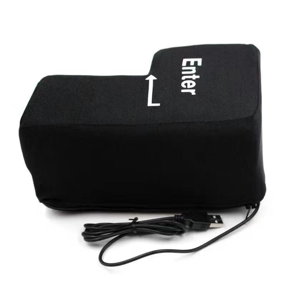 Soft Anti-Stress Computer Huge Enter Key Big USB Keyboard Vent Button Pillow Desktop Stress Reliever Cushion USB Big Enter Key