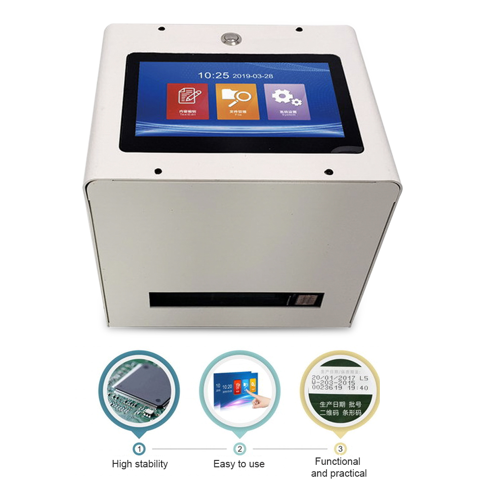 12.7mm QR Code,Expiry Date,Logo,Inkjet Label Inkjet Printer 7&#39;&#39; Color HD Touch Screen 600DPI Static Intelligent Automatic
