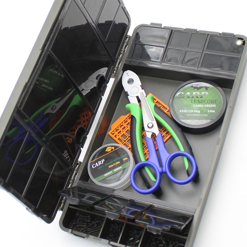 Carp Fishing Tackle Box for Carp Rig Hair Ronnie Zig Rig Accessories QC Spinner Swivel Lead Clip Kit Storage Case Rig Wallet