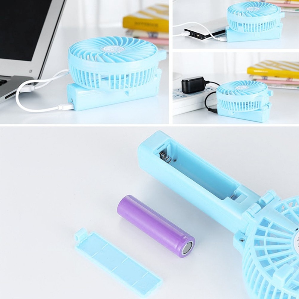 Portable Mini USB Fan Ventilation Foldable Air Conditioning Fans Hand Held Cooling Fan For Office Home Rechargeable Fan