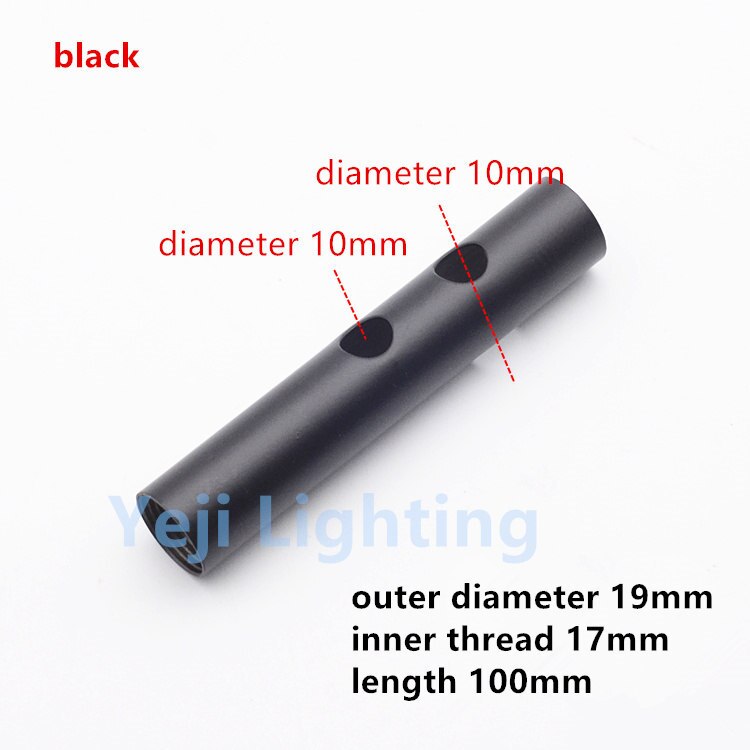 M16 M19 M25 lampe zahn rohr innen boden lampe verbindung rohr eisen metall innere gewinde rohr rohr für LED anhänger licht Zauberstab lampen: M19 - Schwarz-Löcher / 100mm